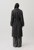 Mid-length wool blend coat