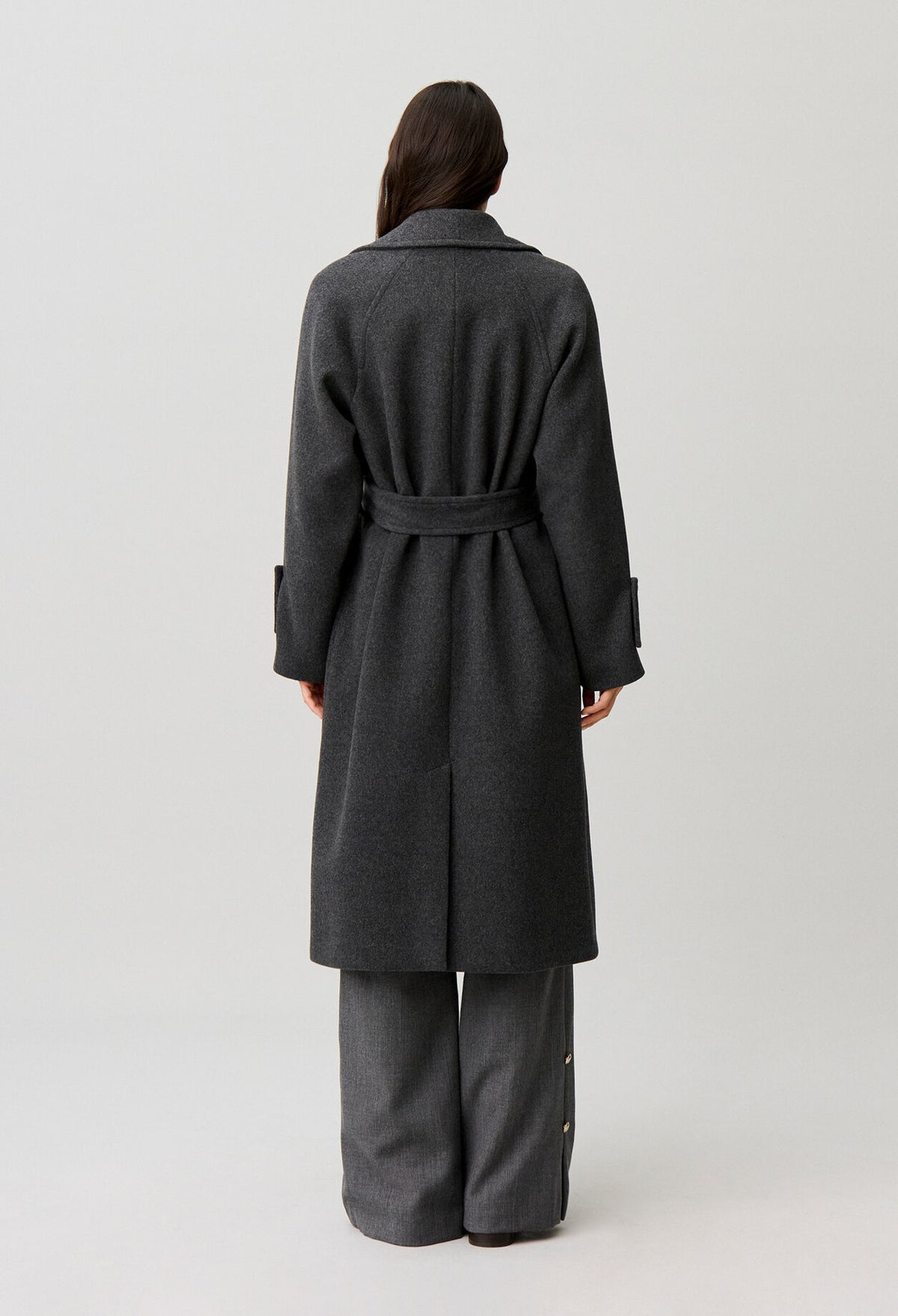 Mid-length wool blend coat
