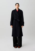 Straight coat with removable belt