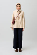 Short peacoat with shirt collar