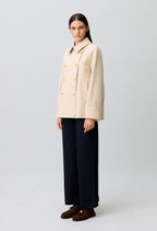 Short peacoat with shirt collar