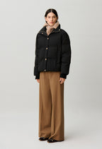 Short oversized high-neck puffer