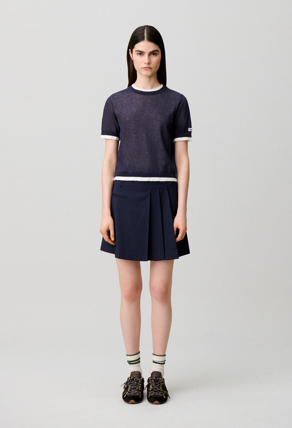 Contrast knit jumper