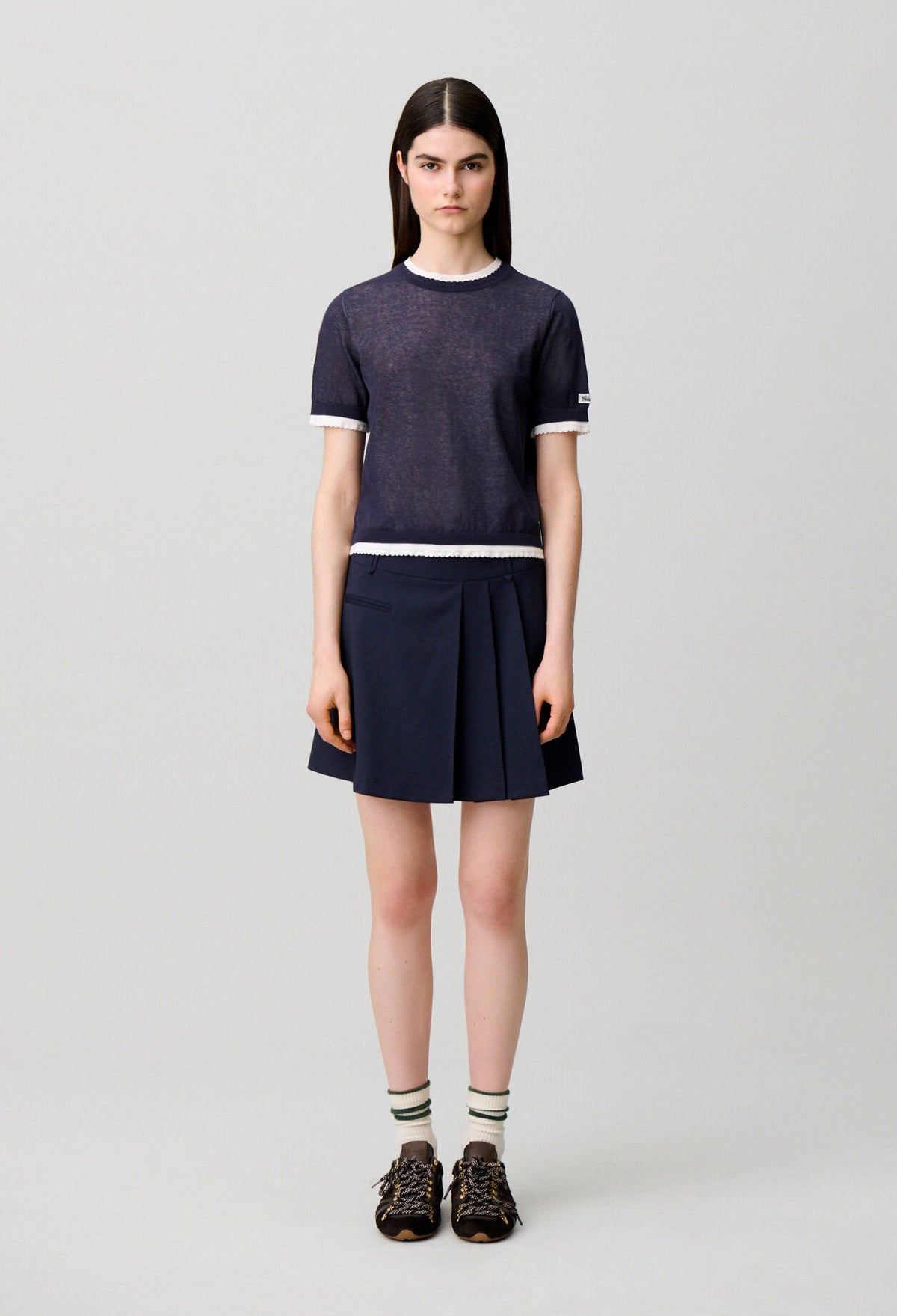 Contrast knit jumper
