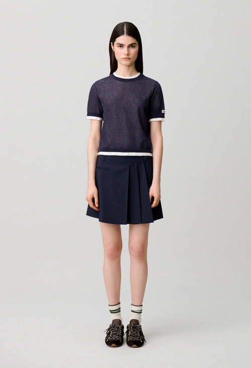 Contrast knit jumper
