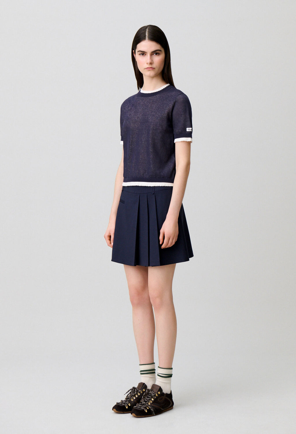 Contrast knit jumper