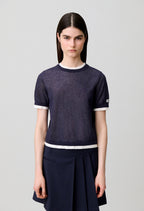 Contrast knit jumper