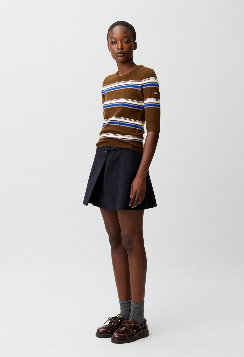 Striped round neck jumper