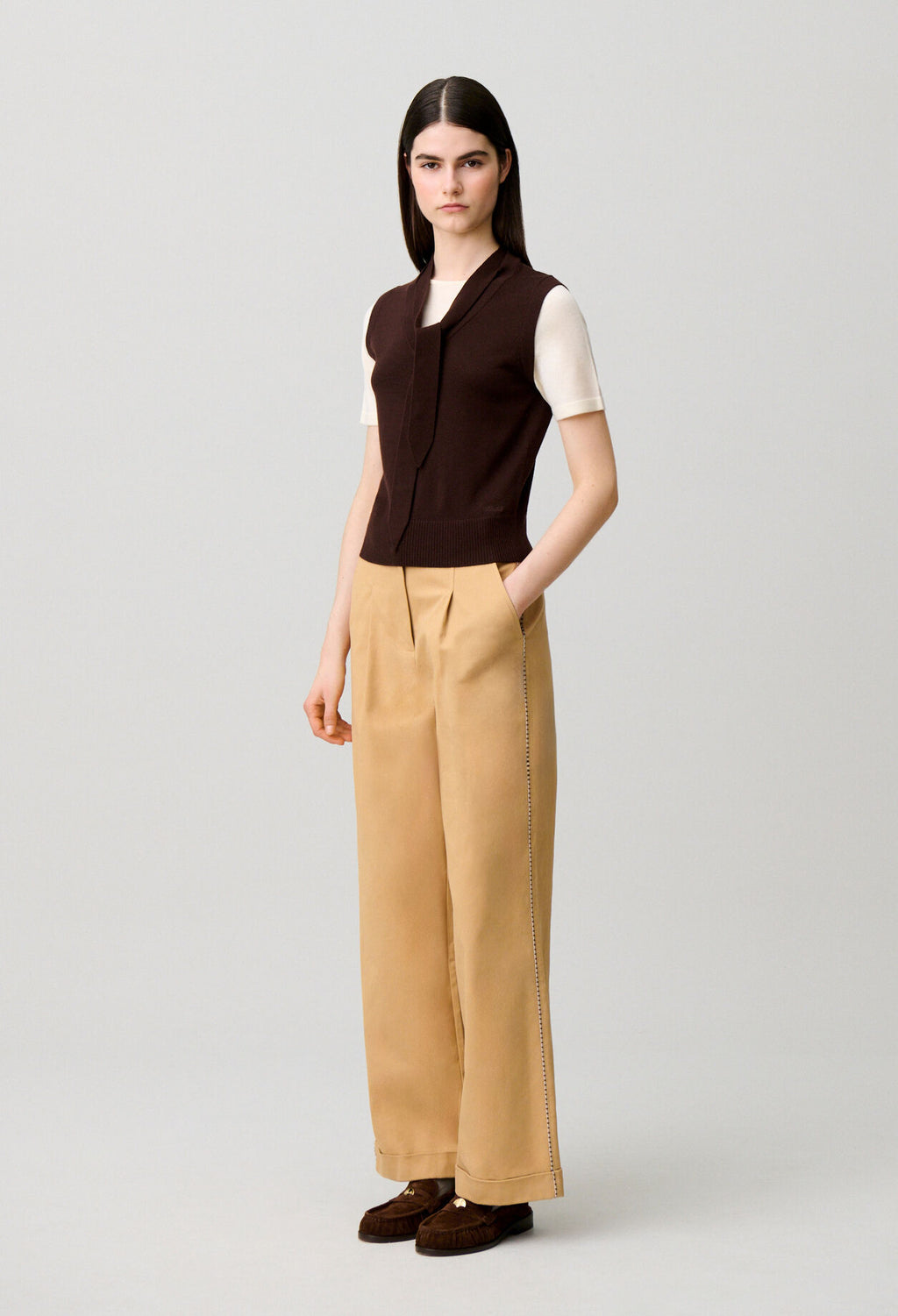 Layered wool jumper