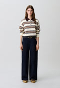 Oversized striped polo jumper