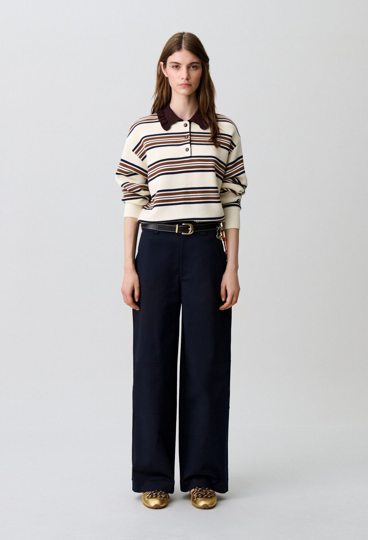 Oversized striped polo jumper