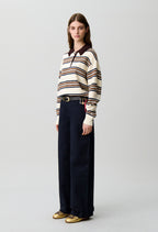 Oversized striped polo jumper