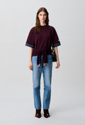 Knitted funnel neck jumper