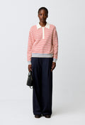 Striped polo neck jumper