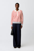 Striped polo neck jumper