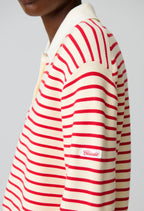 Striped polo neck jumper