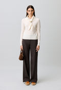 Knit jumper with removable scarf