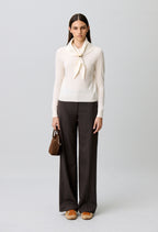 Knit jumper with removable scarf