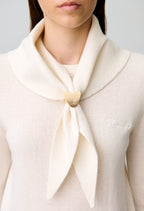 Knit jumper with removable scarf