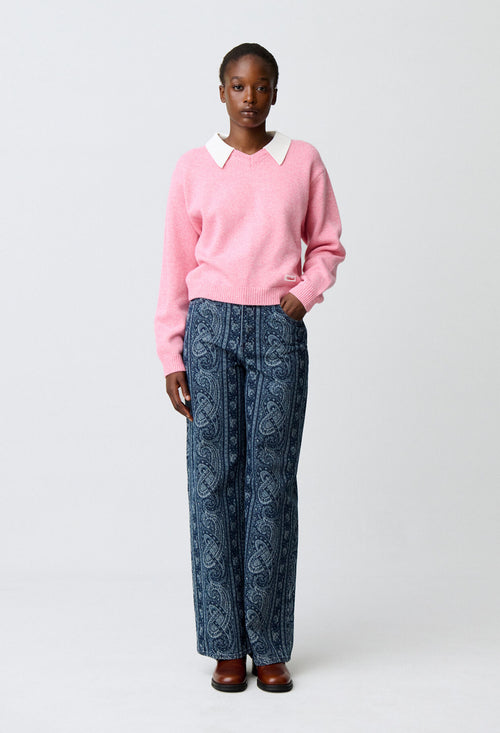 Detachable collar knit jumper