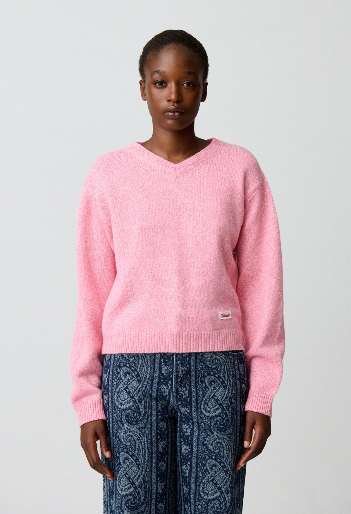 Detachable collar knit jumper