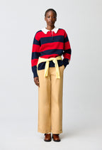 Knitted rugby polo jumper