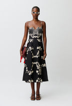 Floral embroidered strappy dress