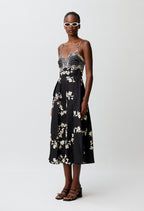Floral embroidered strappy dress