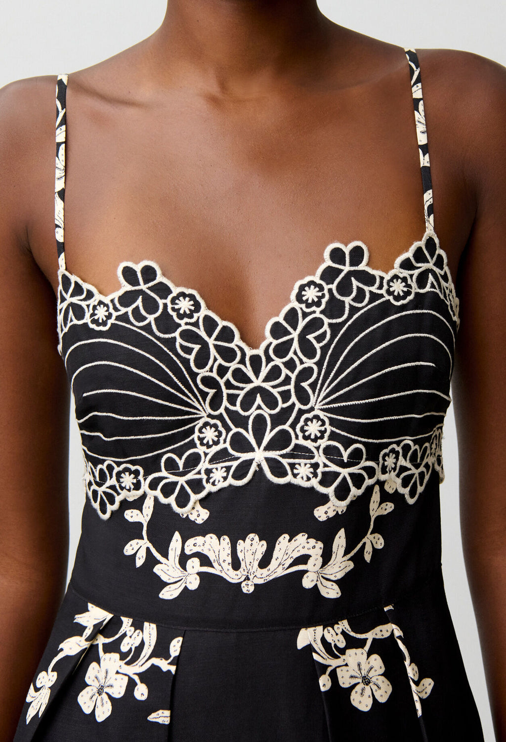 Floral embroidered strappy dress