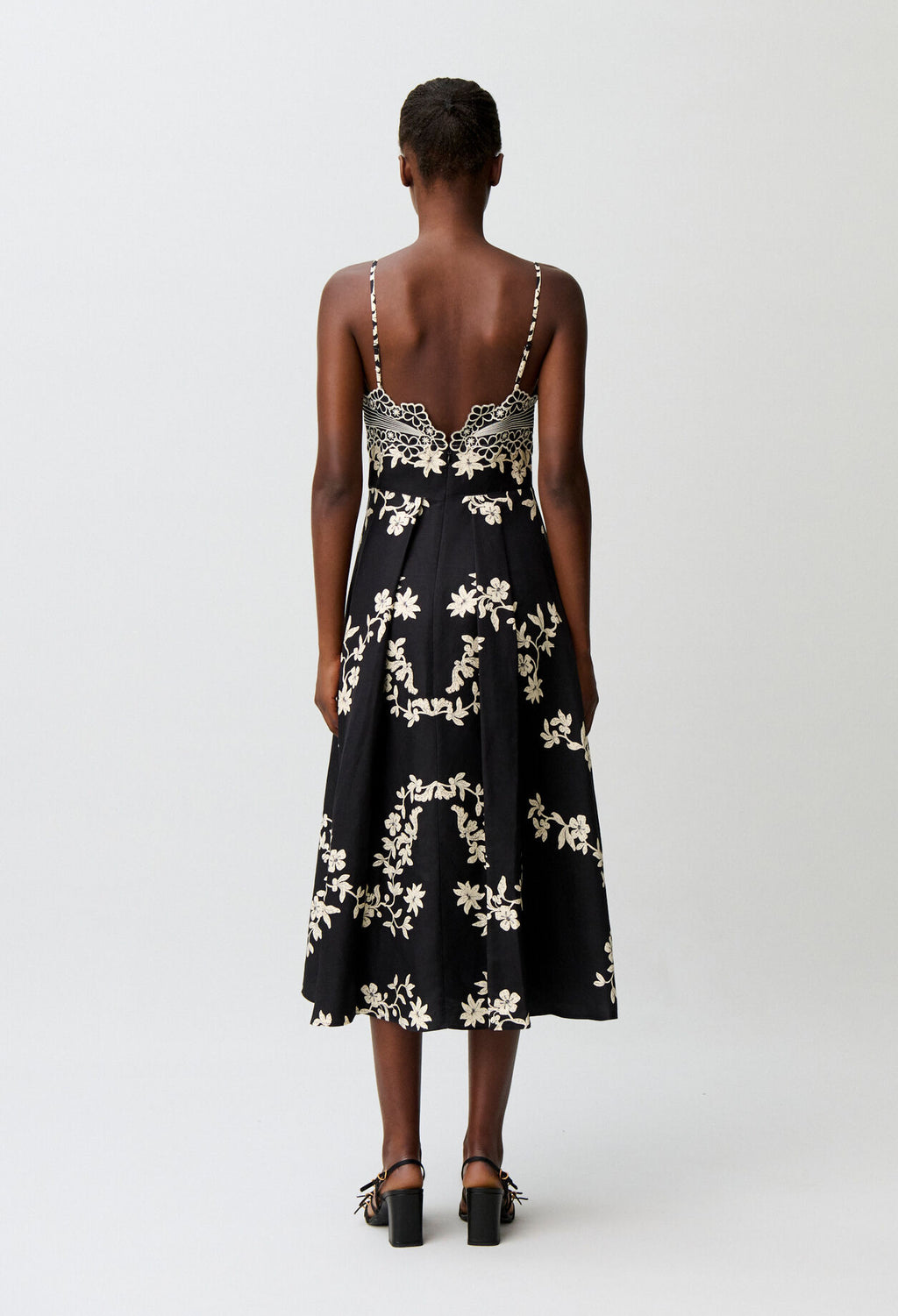 Floral embroidered strappy dress