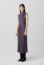 Flowy scarf neck dress