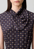 Flowy scarf neck dress