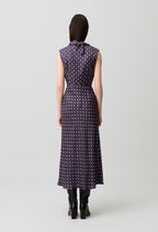 Flowy scarf neck dress