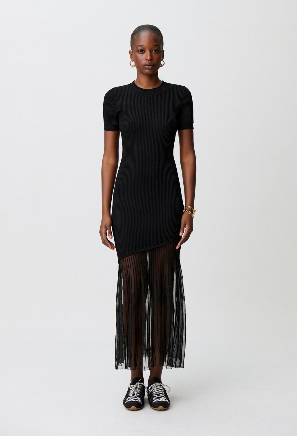 Long flared knitted dress