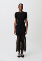 Long flared knitted dress