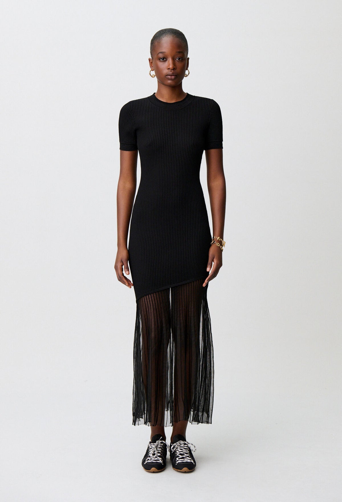 Long flared knitted dress