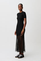 Long flared knitted dress