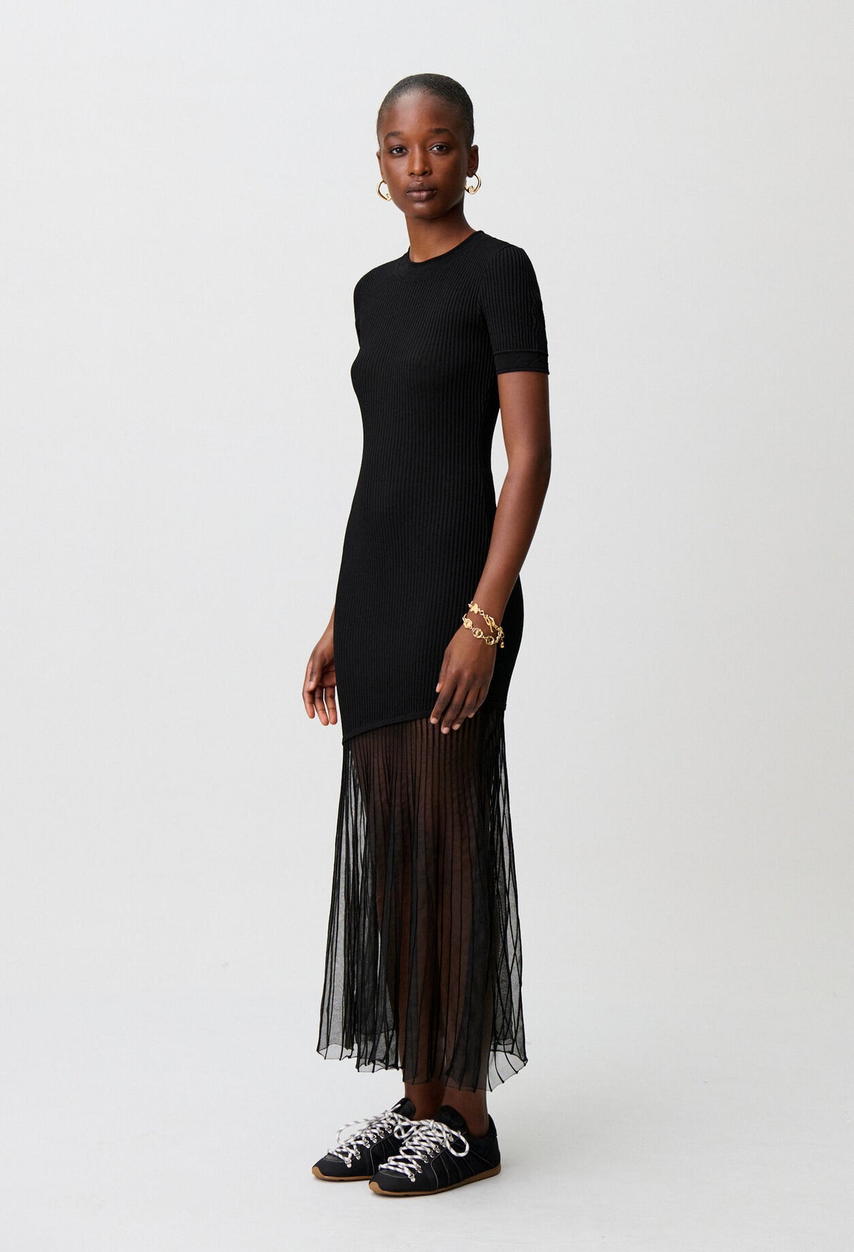 Long flared knitted dress