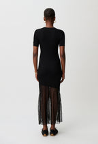 Long flared knitted dress