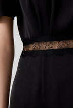 Satin lace open-back dress