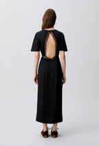 Satin lace open-back dress