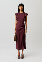 Slit Satin Maxi Dress