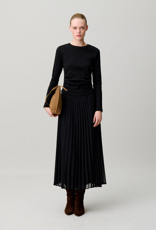 Bi-material t-shirt dress