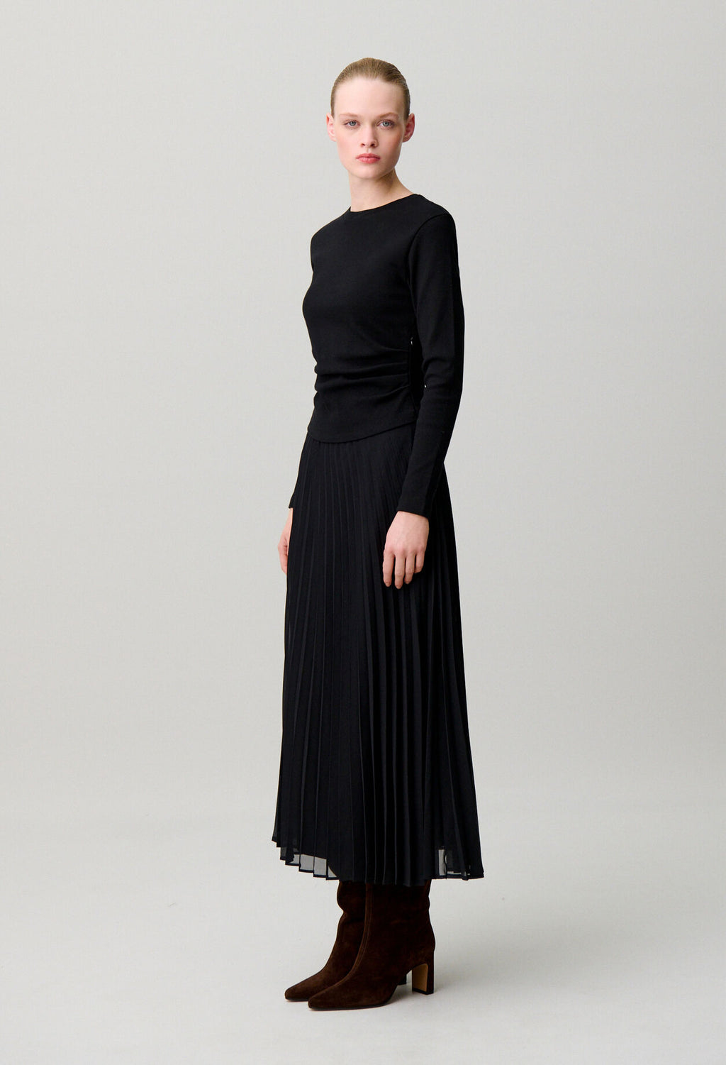 Bi-material t-shirt dress