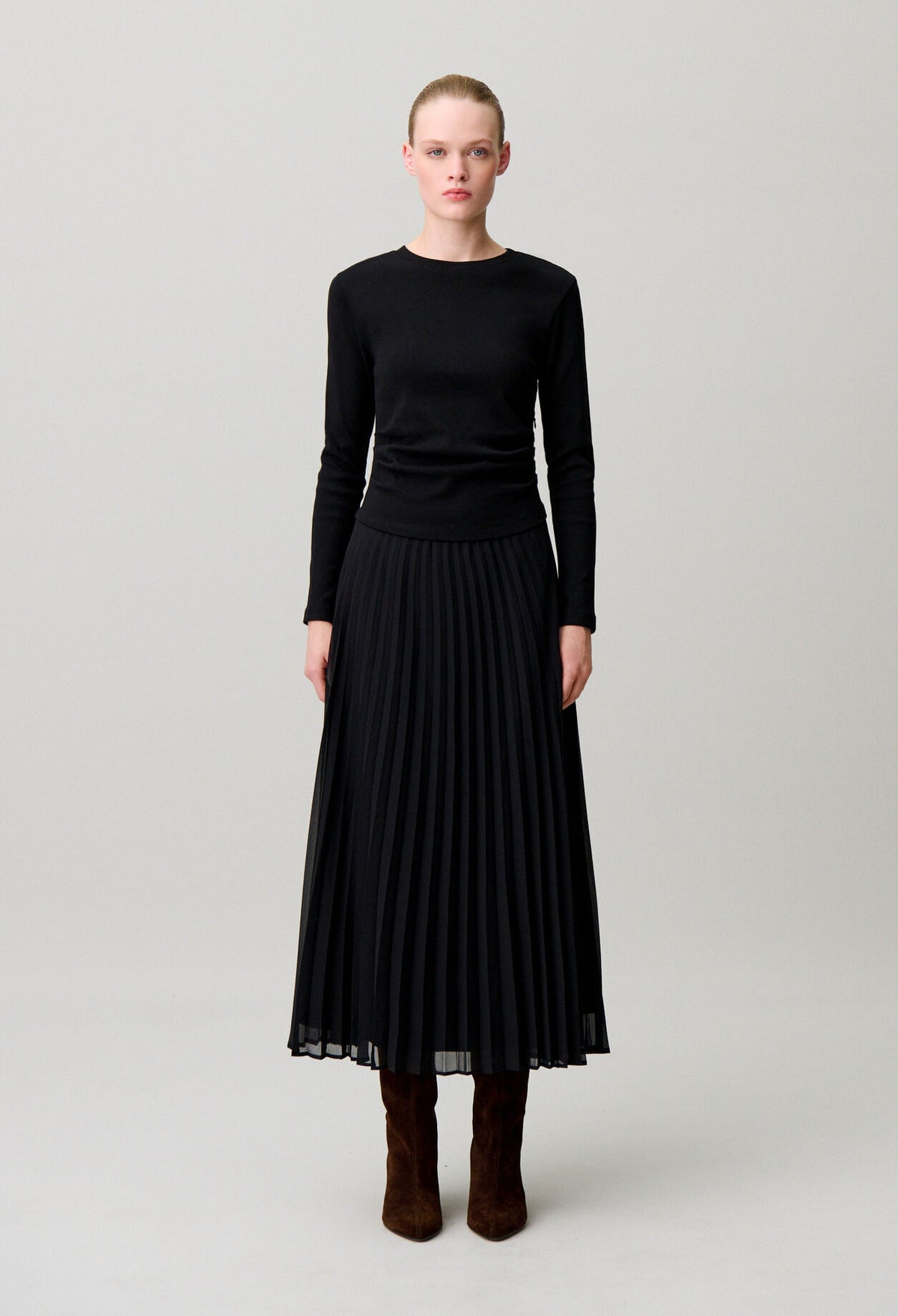 Bi-material t-shirt dress