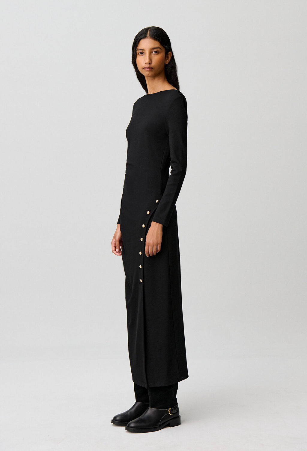 Long fitted jersey dress