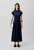 Satin Victorian collar dress