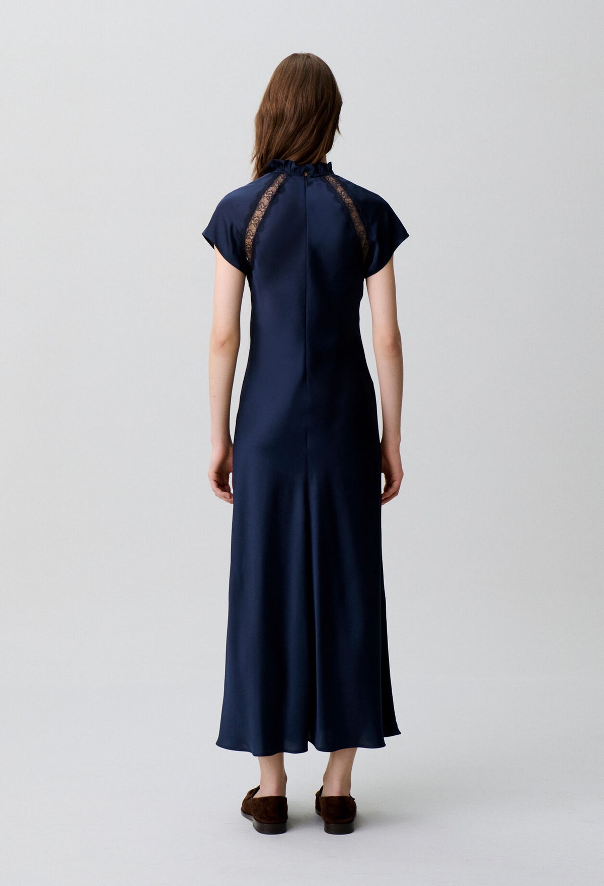Satin Victorian collar dress