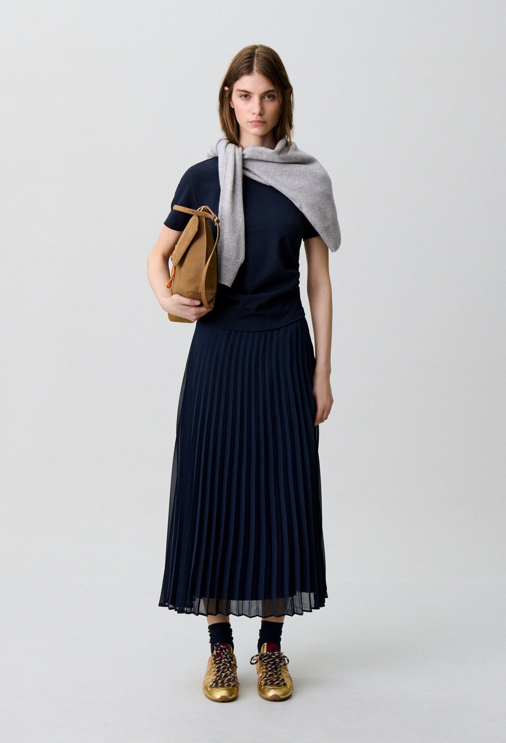 Trompe-l'œil bi-material dress