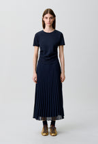 Trompe-l'œil bi-material dress
